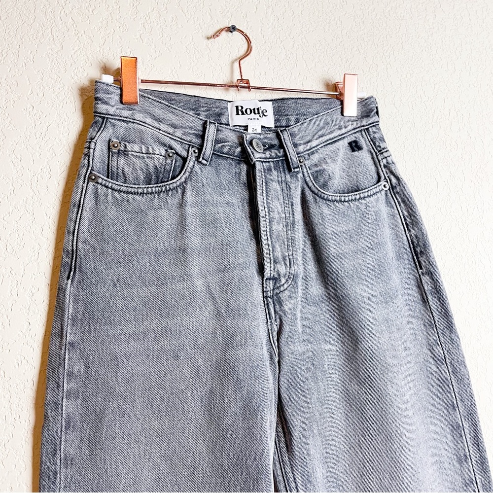 Rouje Marais Straight Leg Jeans Light Grey Wash Size 24 - Picture 6 of 12